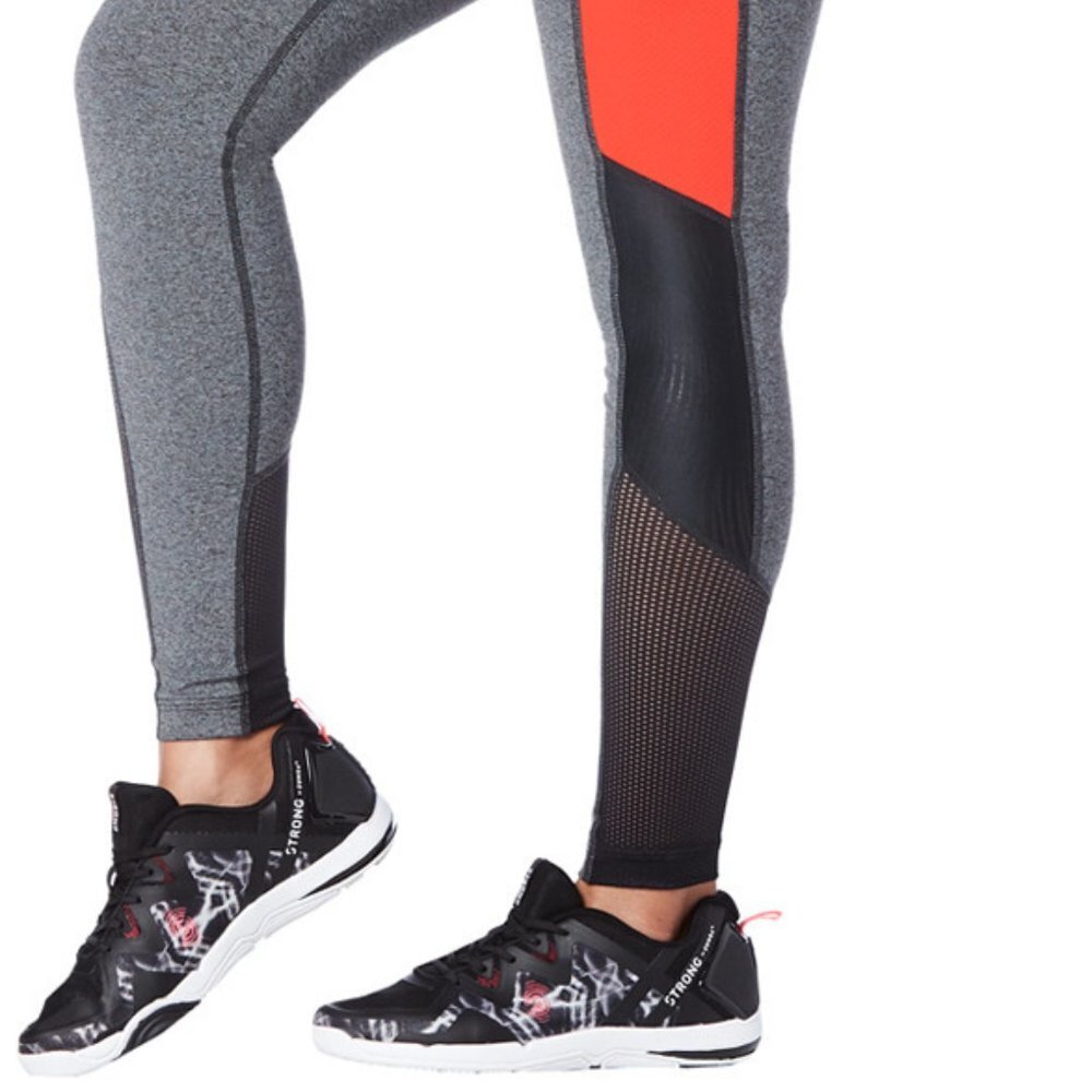 Zumba Fitness High Waist Compression Grey Leggings Strong Zumba Nwt XS - Picture 5 of 6